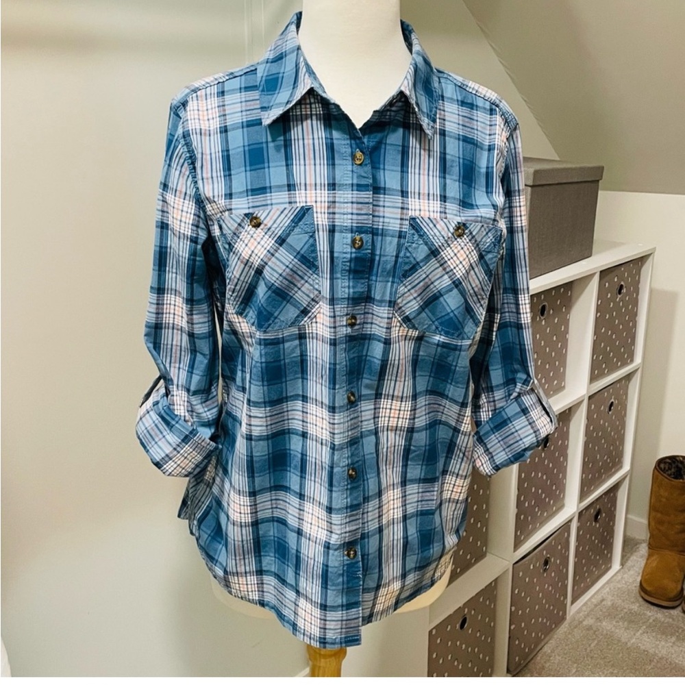 Carhartt Button Down Plaid Shirt Women’s Size L